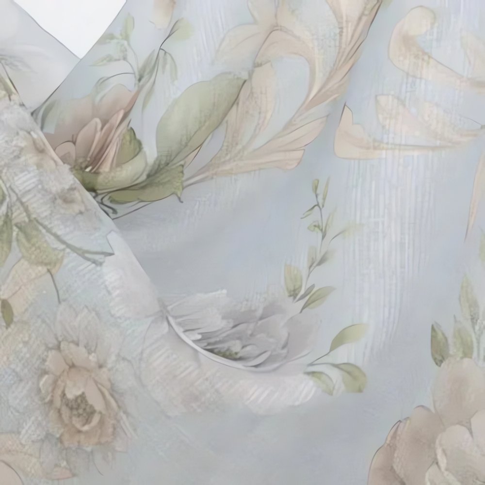 Rideaux Vintage Motif Fleurs Tissu