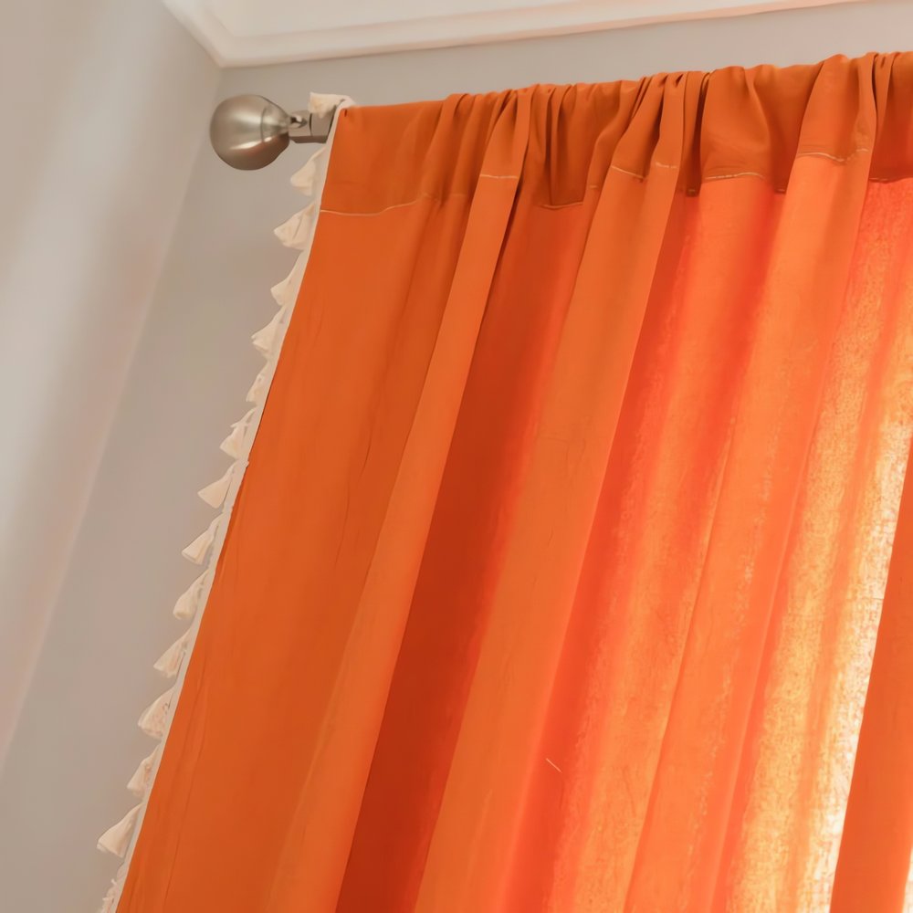 Rideaux Vintage Orange Lumière Douce