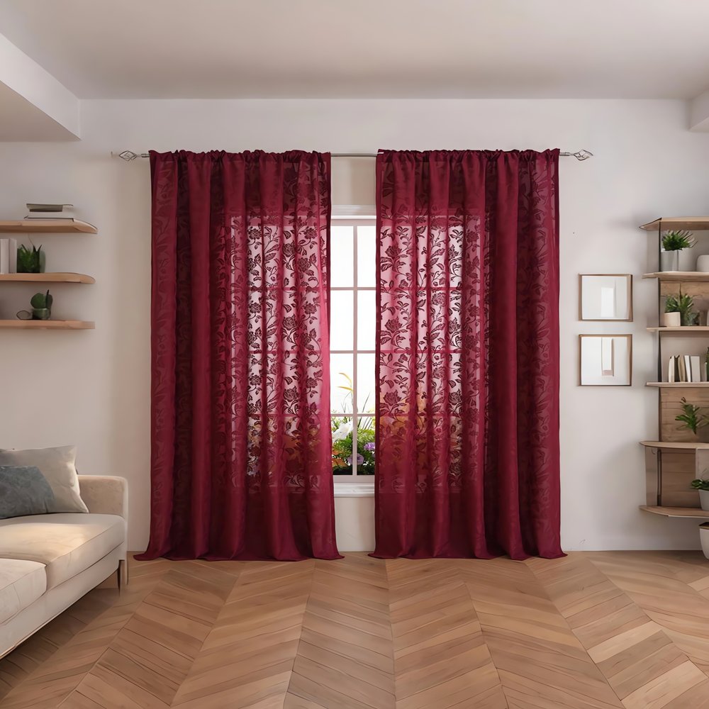 Rideaux Vintage Rouge