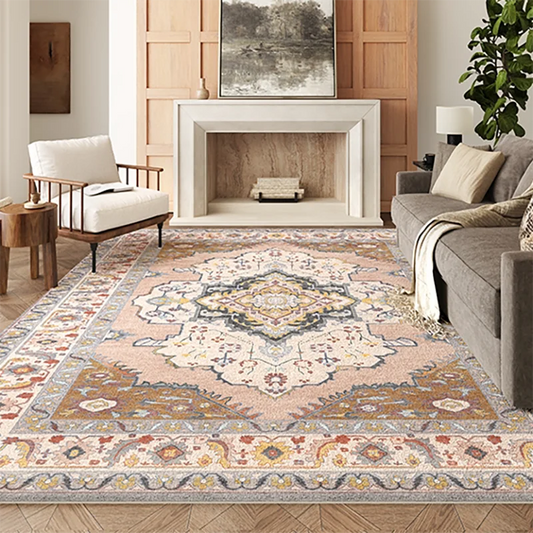 Tapis Vintage Beige Bordeaux