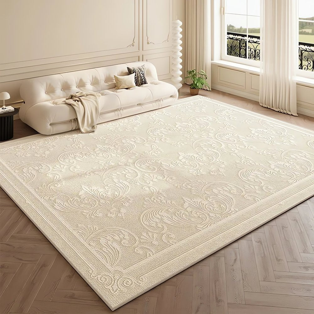 Tapis Vintage Beige Clair Ornement