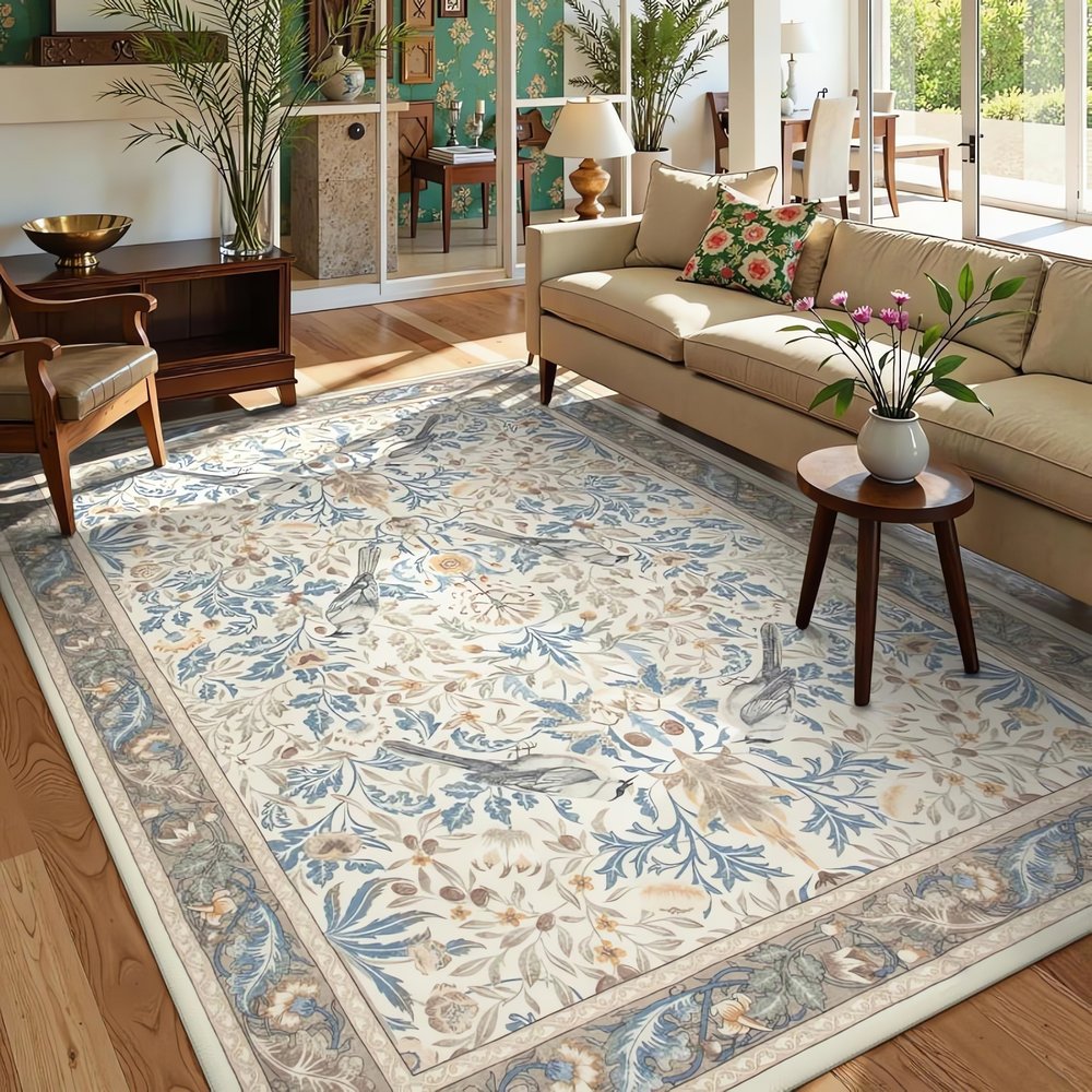 Tapis Vintage Blanc Et Beige