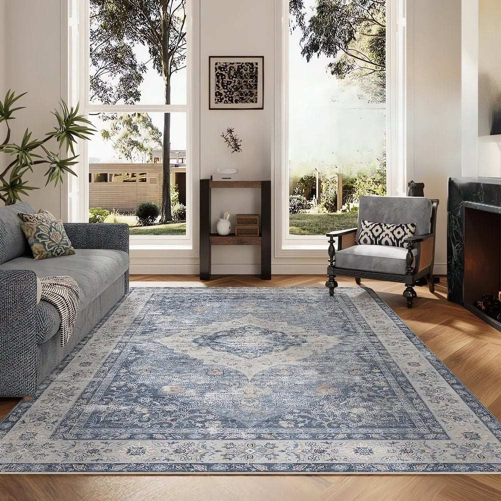 Tapis Vintage Bleu Ciel