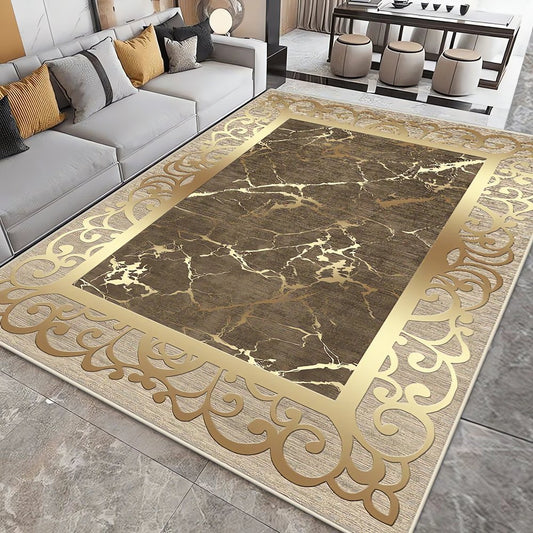 Tapis Vintage Doré Ornemental Modern