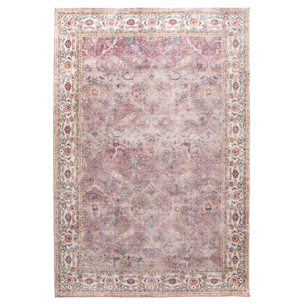 Tapis Vintage Doux Design Classique Rose