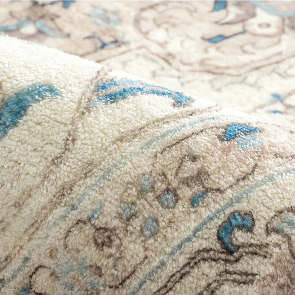 Tapis Vintage Doux Détail Tissu Floral