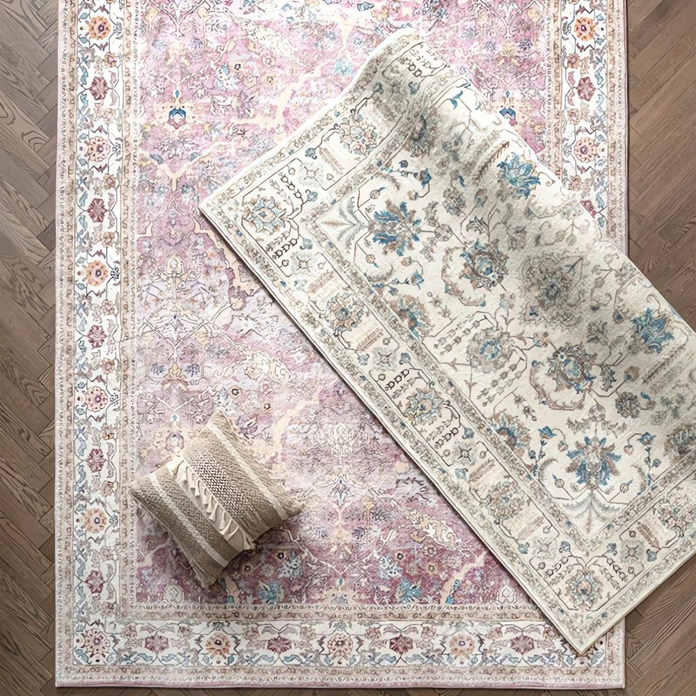 Tapis Vintage Doux Fleuri