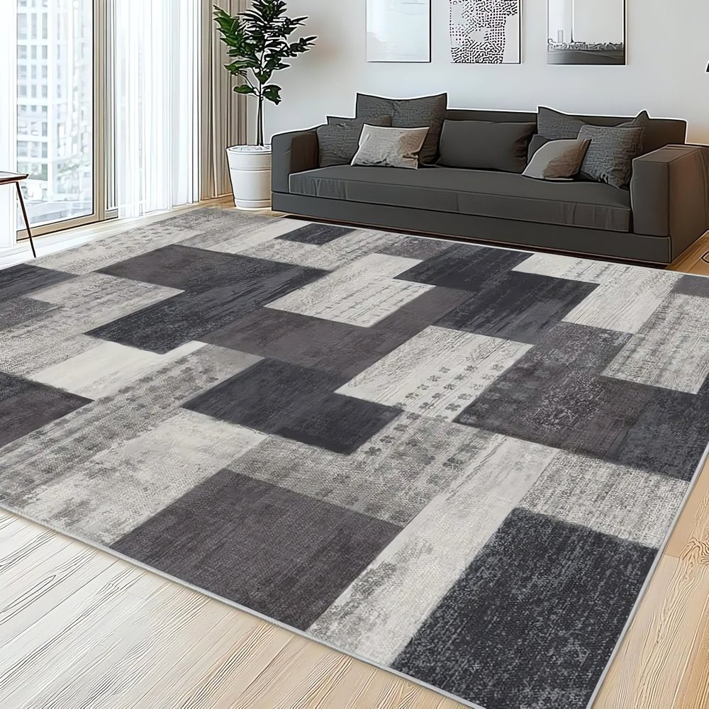 Tapis Vintage En Coton Lexy Tons Gris Clair