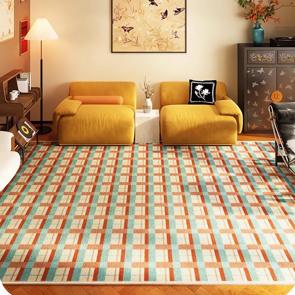 Tapis Vintage En Laine Géométrique
