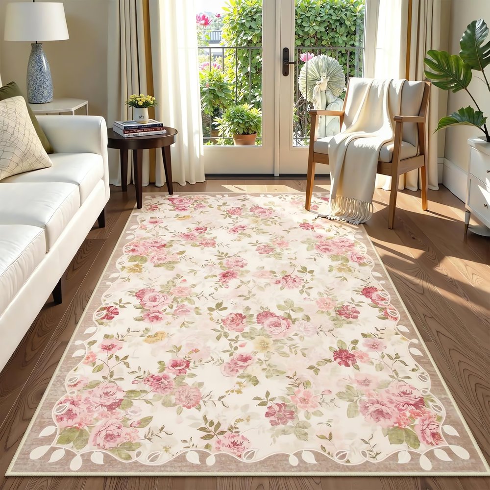 Tapis Vintage Floral Romantique