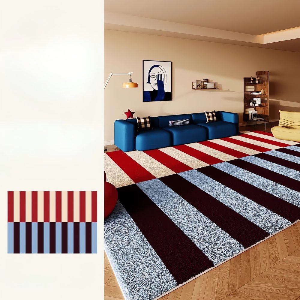 Tapis Vintage Géométrique Rayures