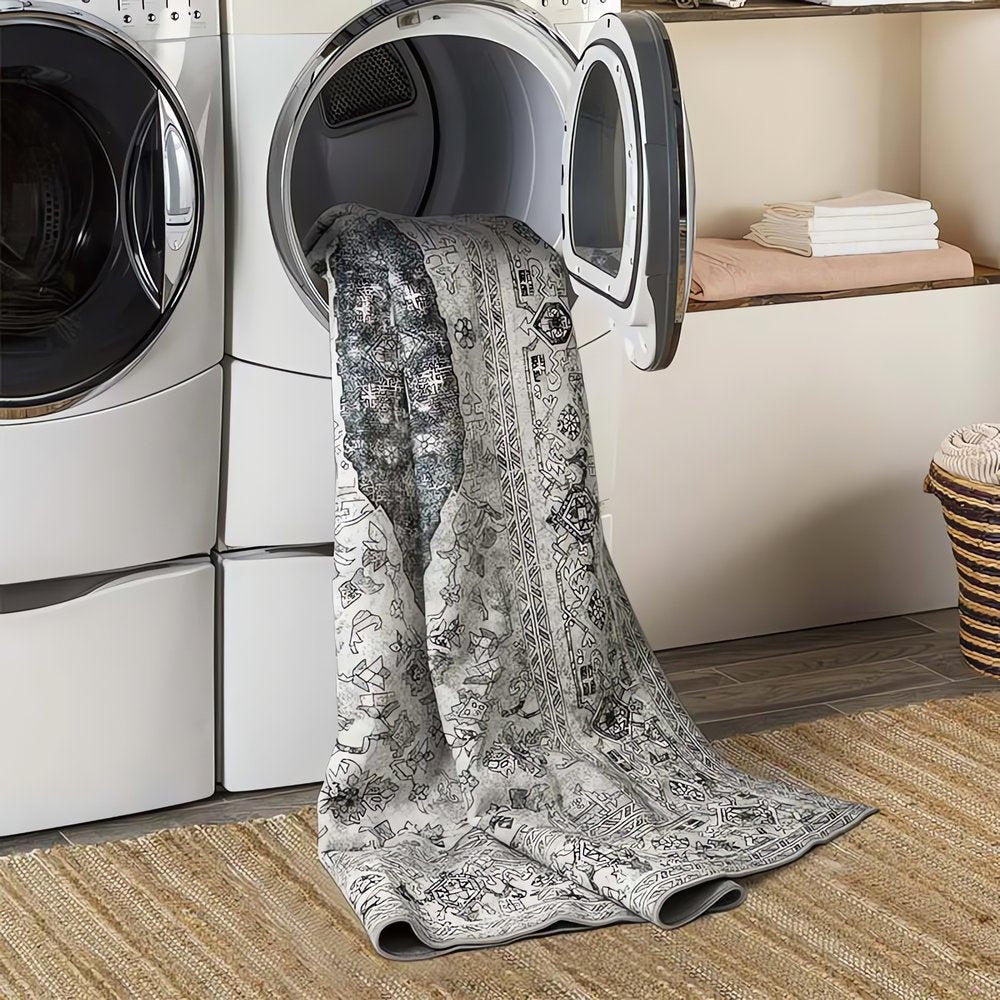 Tapis Vintage Gris Anthracite Lavable