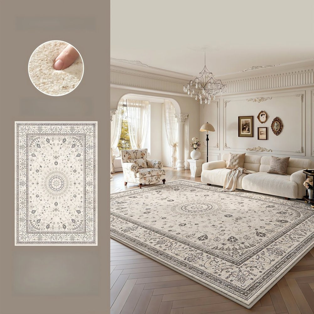 Tapis Vintage Gris Et Beige Salon Raffiné