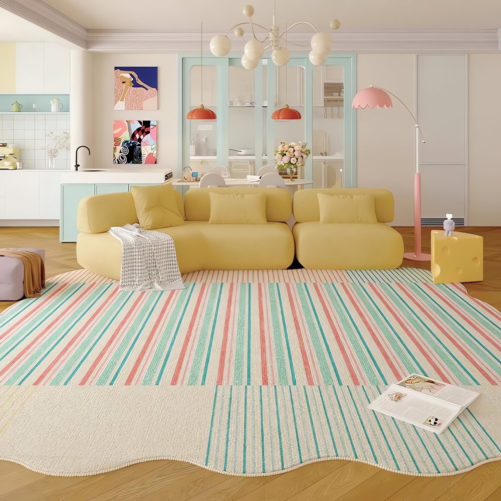 Tapis Vintage Groovy Rayures Bohèmes