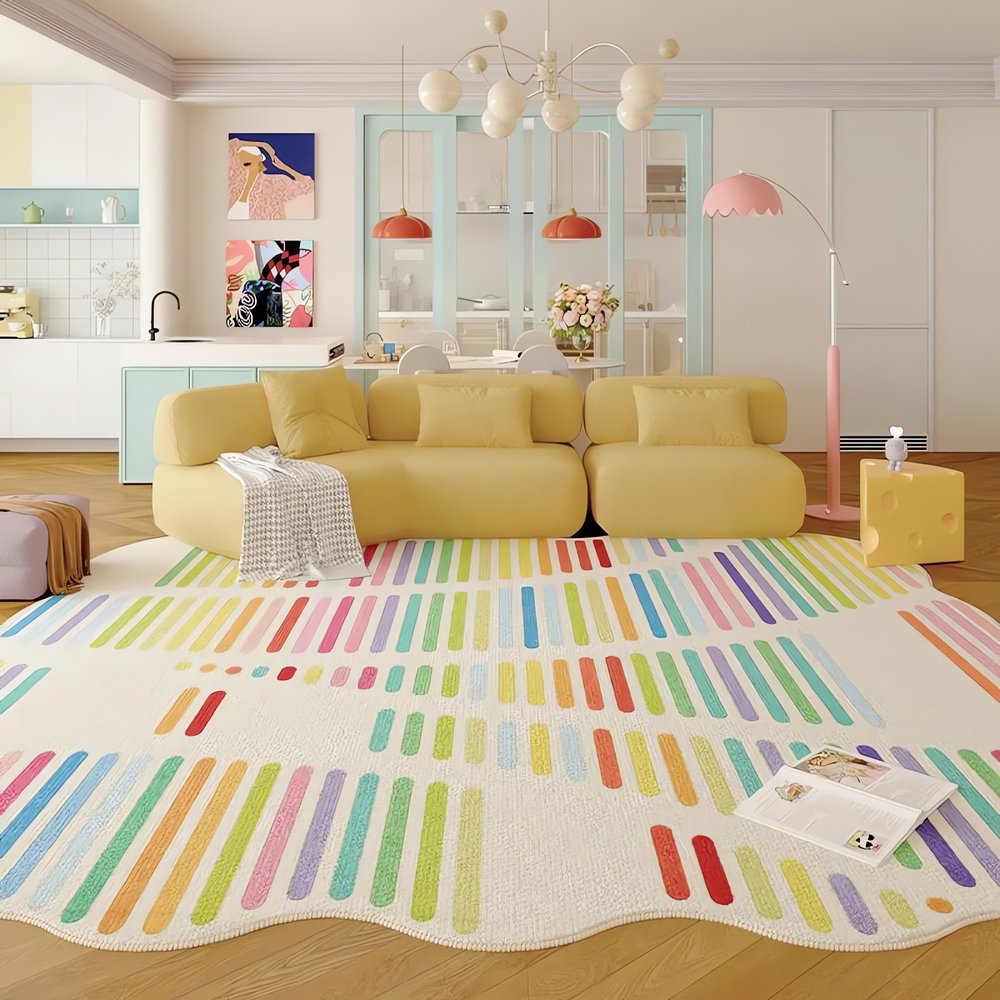 Tapis Vintage Groovy Rayures Éclatantes