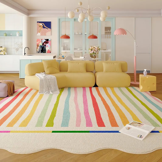 Tapis Vintage Groovy Rayures Multicolores