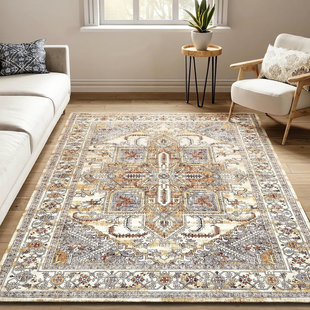 Tapis Vintage Jaune Traditionnel