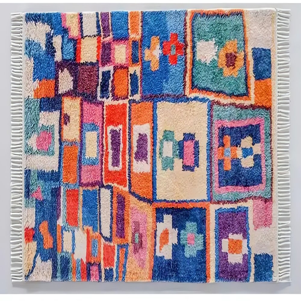 Tapis Vintage Marocain Géométrique Couleurs