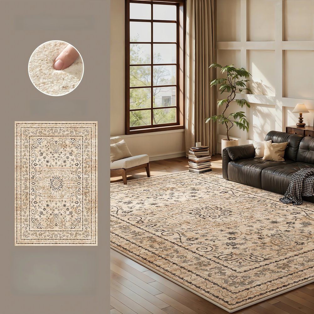 Tapis Vintage Marron Moderne Rétro