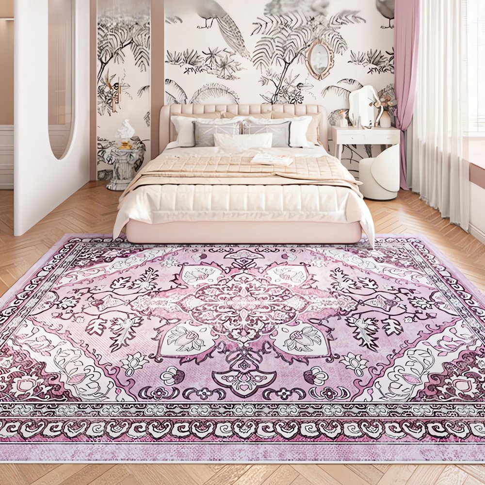 Tapis Vintage Mauve Floral