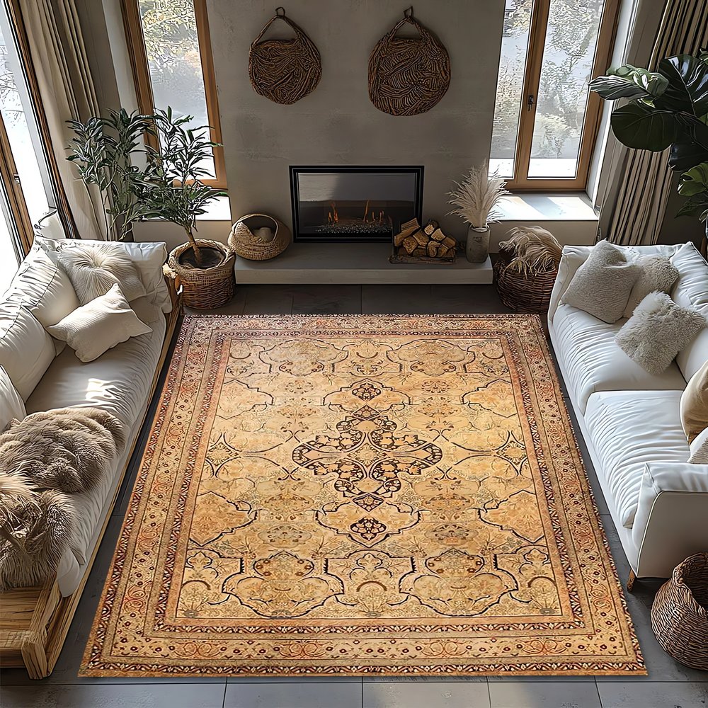 Tapis Vintage Moderne Cheminée