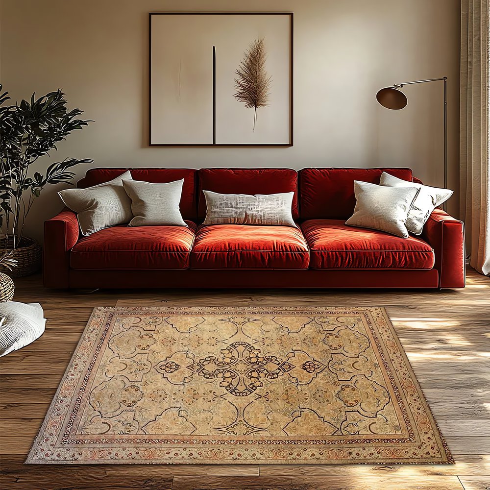 Tapis Vintage Moderne Rouge