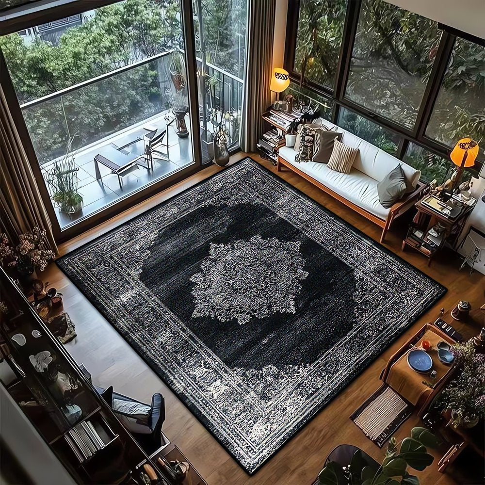 Tapis Vintage Noir et Gris