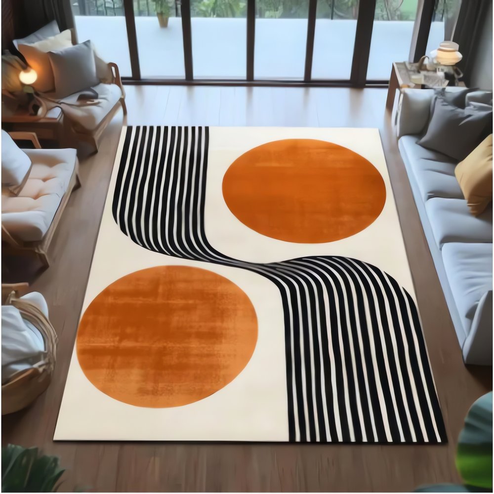 Tapis Vintage Orange Graphique Édition