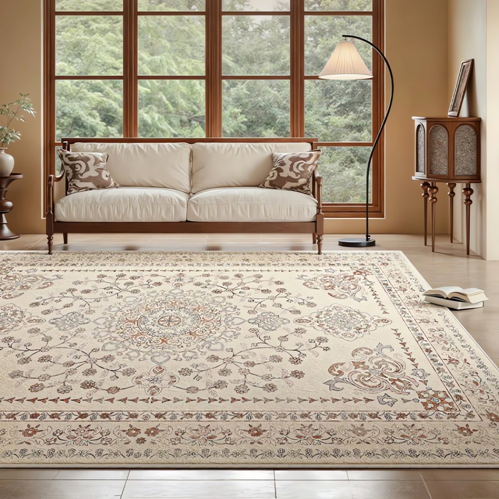 Tapis Vintage Oriental Beige Et Gris Classique