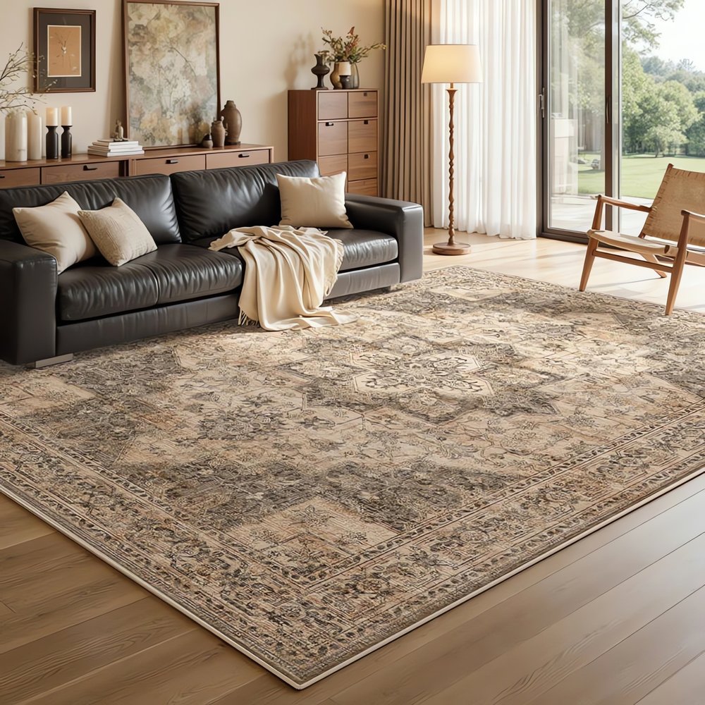 Tapis Vintage Oriental Marron Coloré