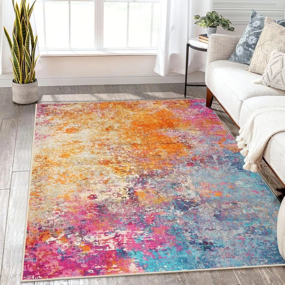 Tapis Vintage Pastel Framboise Orange