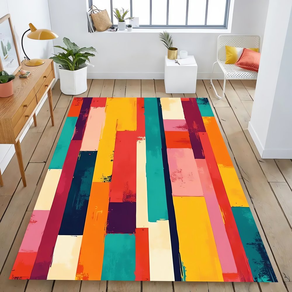 Tapis Vintage Pop Couleur Bande