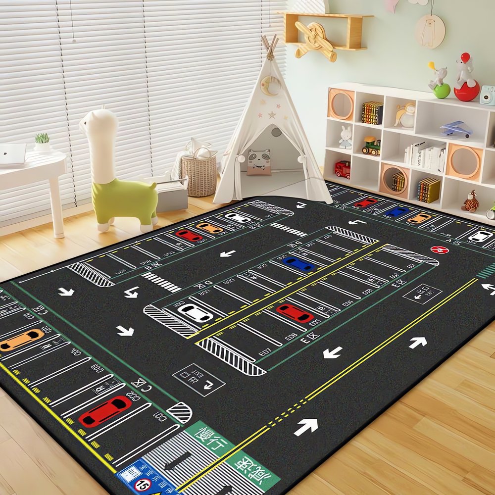 Tapis Vintage Pour Enfant Parc Auto