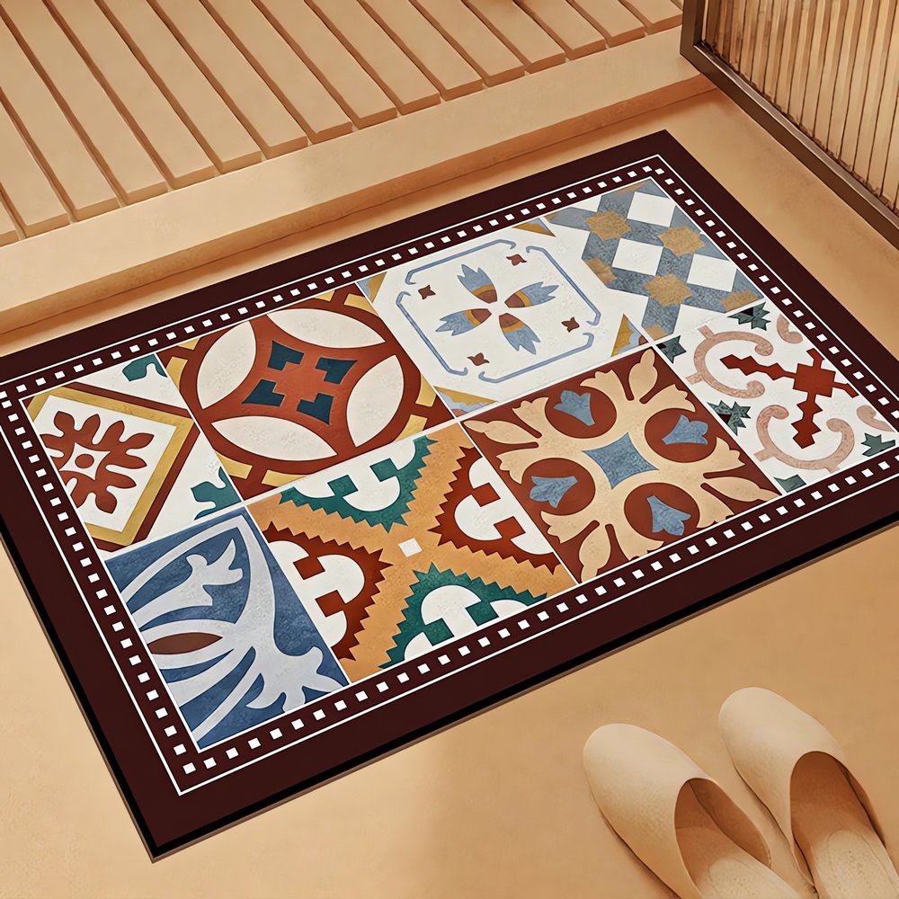 Tapis Vintage Pour Salle De Bain Mosaïque Colorée