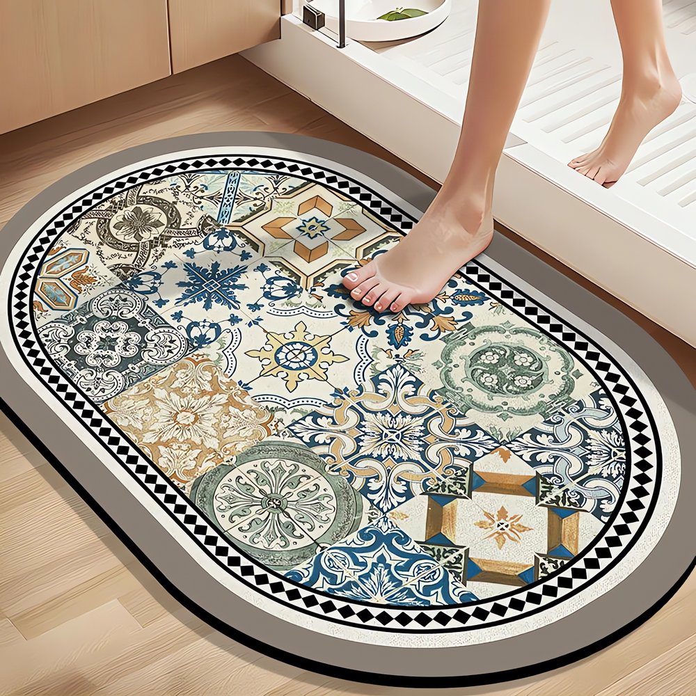 Tapis Vintage Pour Salle De Bain Ovale Classique