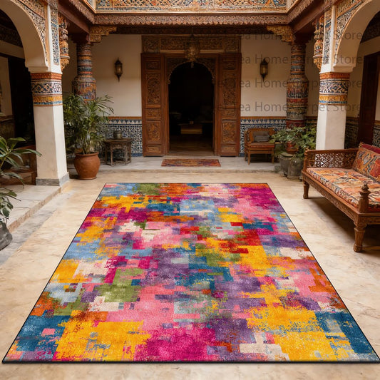 Tapis Vintage Rétro Couleurs Vives