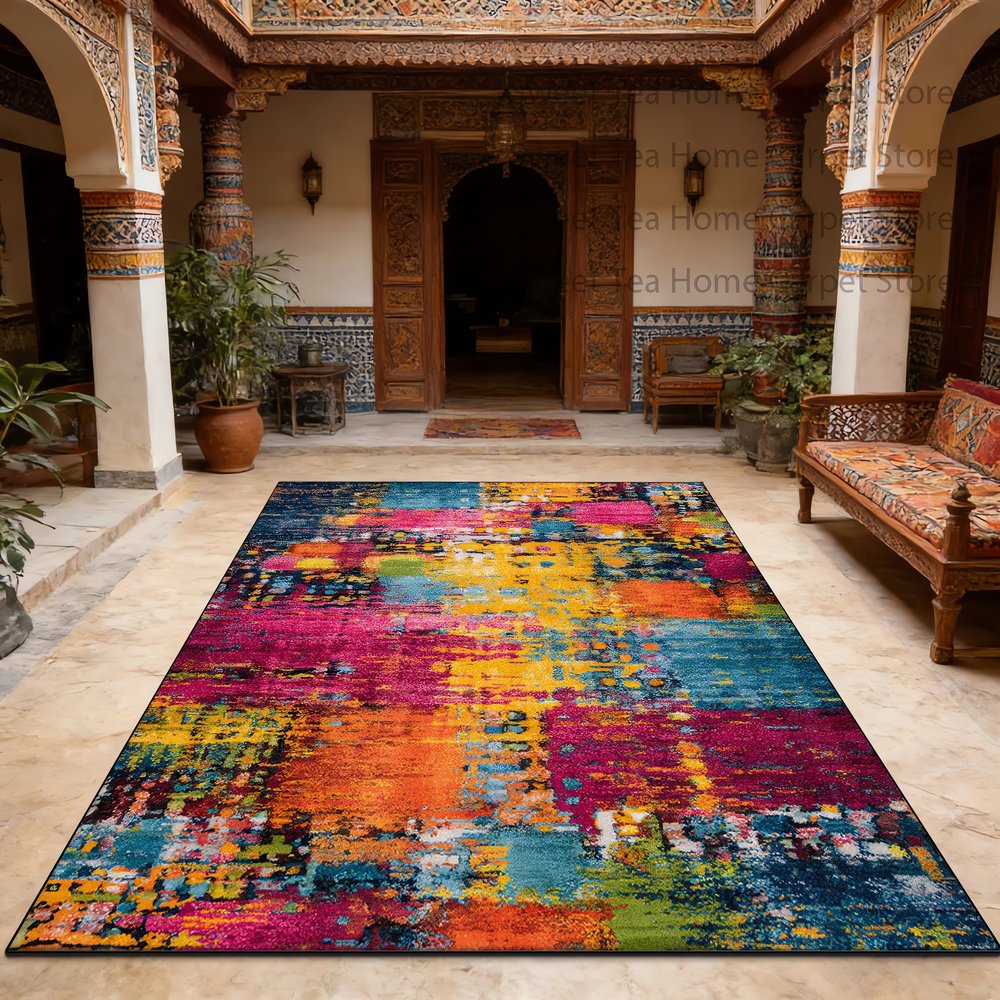Tapis Vintage Rétro Multicolore