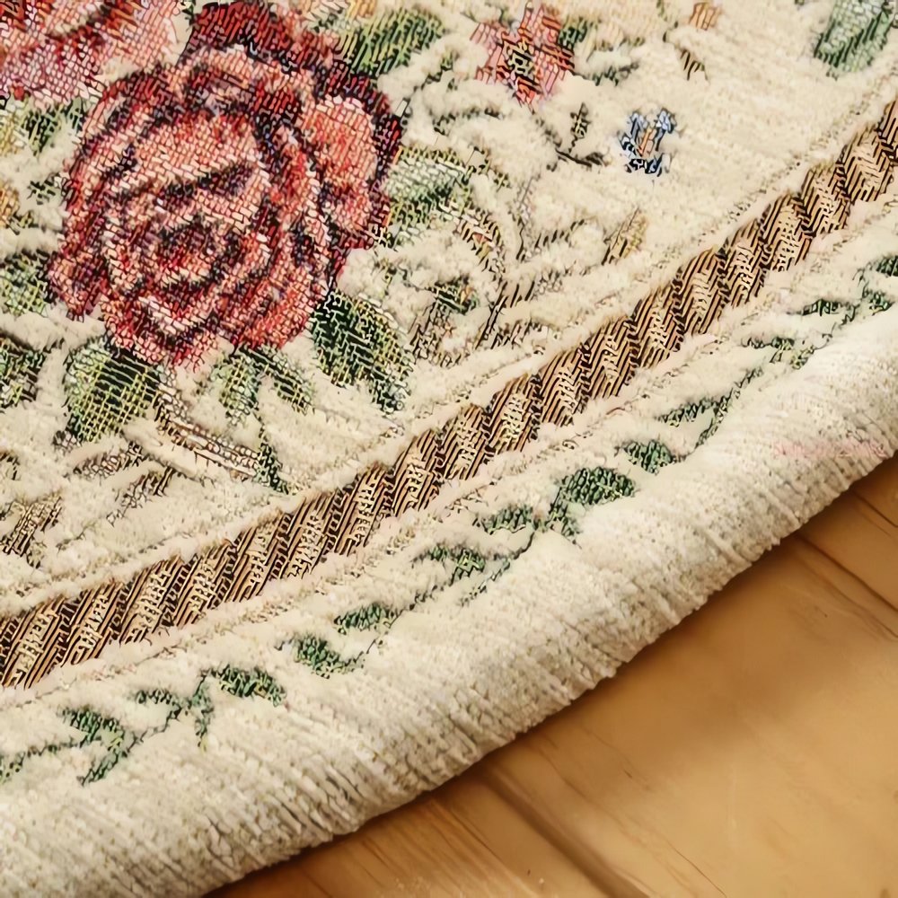 Tapis Vintage Rond Beige