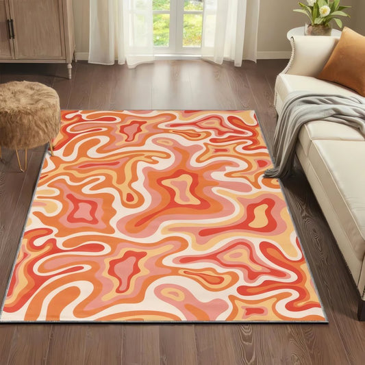 Tapis Vintage Rose Et Orange