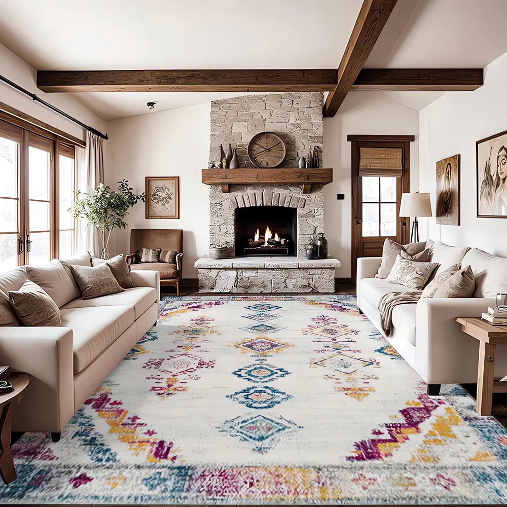 Tapis Vintage Tissé Cheminée