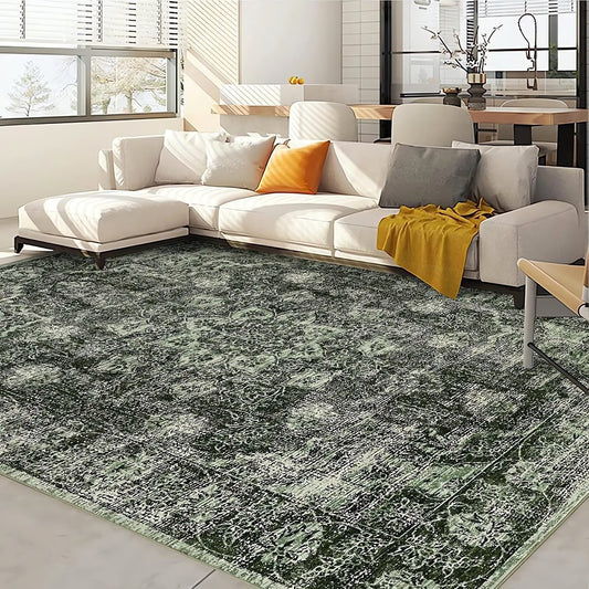 Tapis Vintage Tissé Jacquard Verde