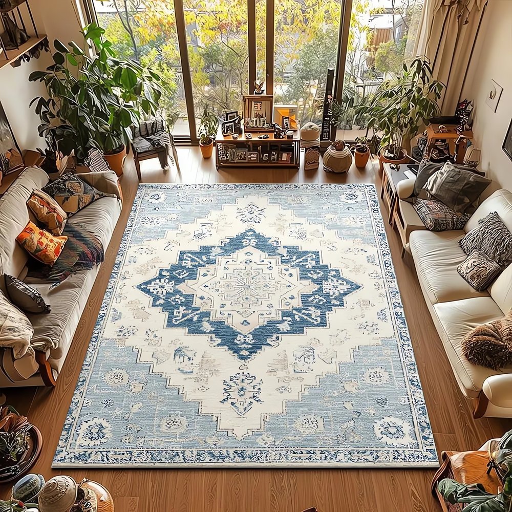 Tapis Vintage Turquoise Tribal