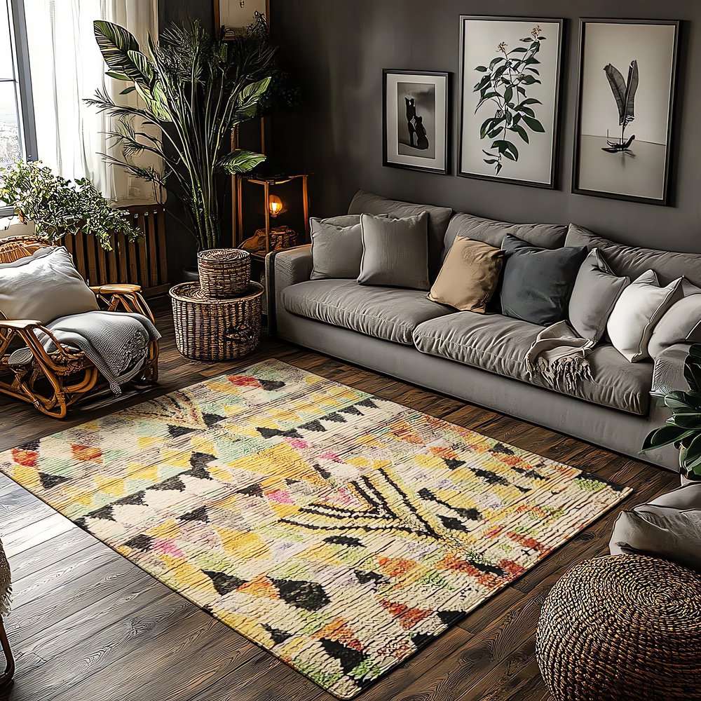 Tapis Vintage Vert Et Orange
