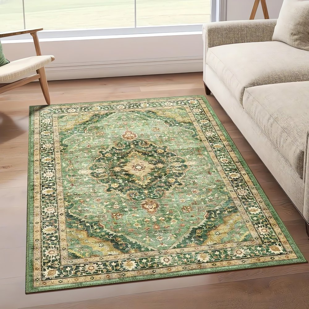 Tapis Vintage Vert Pâle