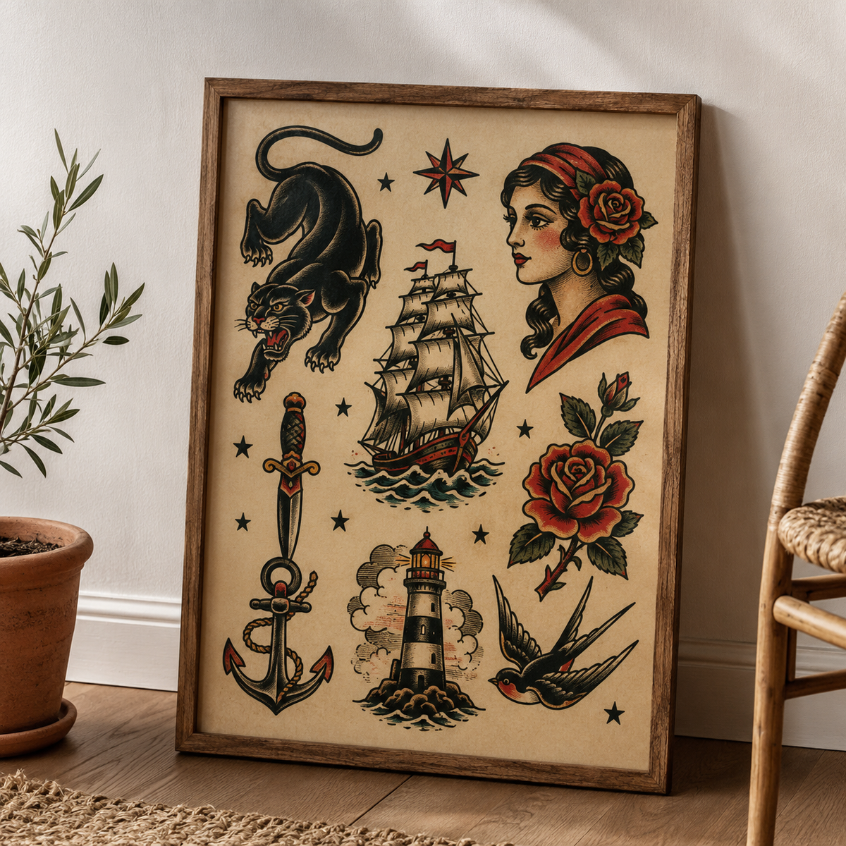Affiche Tatouage Vintage