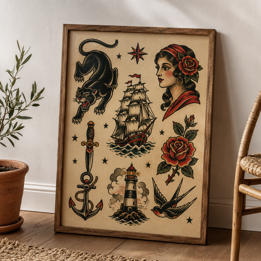 Affiche Tatouage Vintage