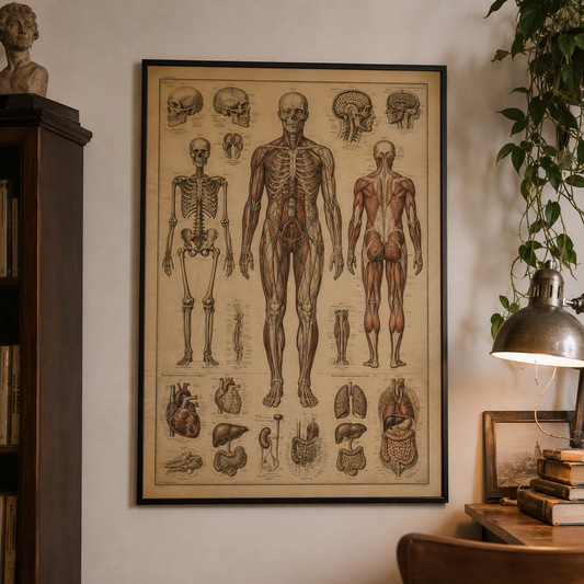 Anatomie Humaine Poster Vintage