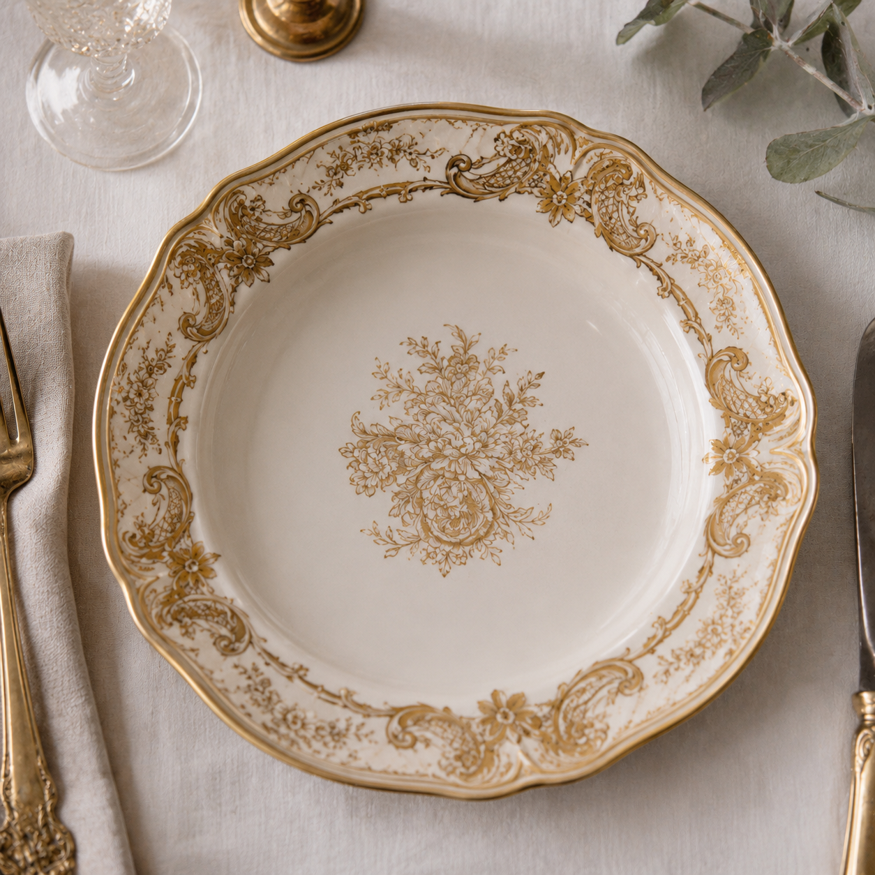Assiette Vintage Doré