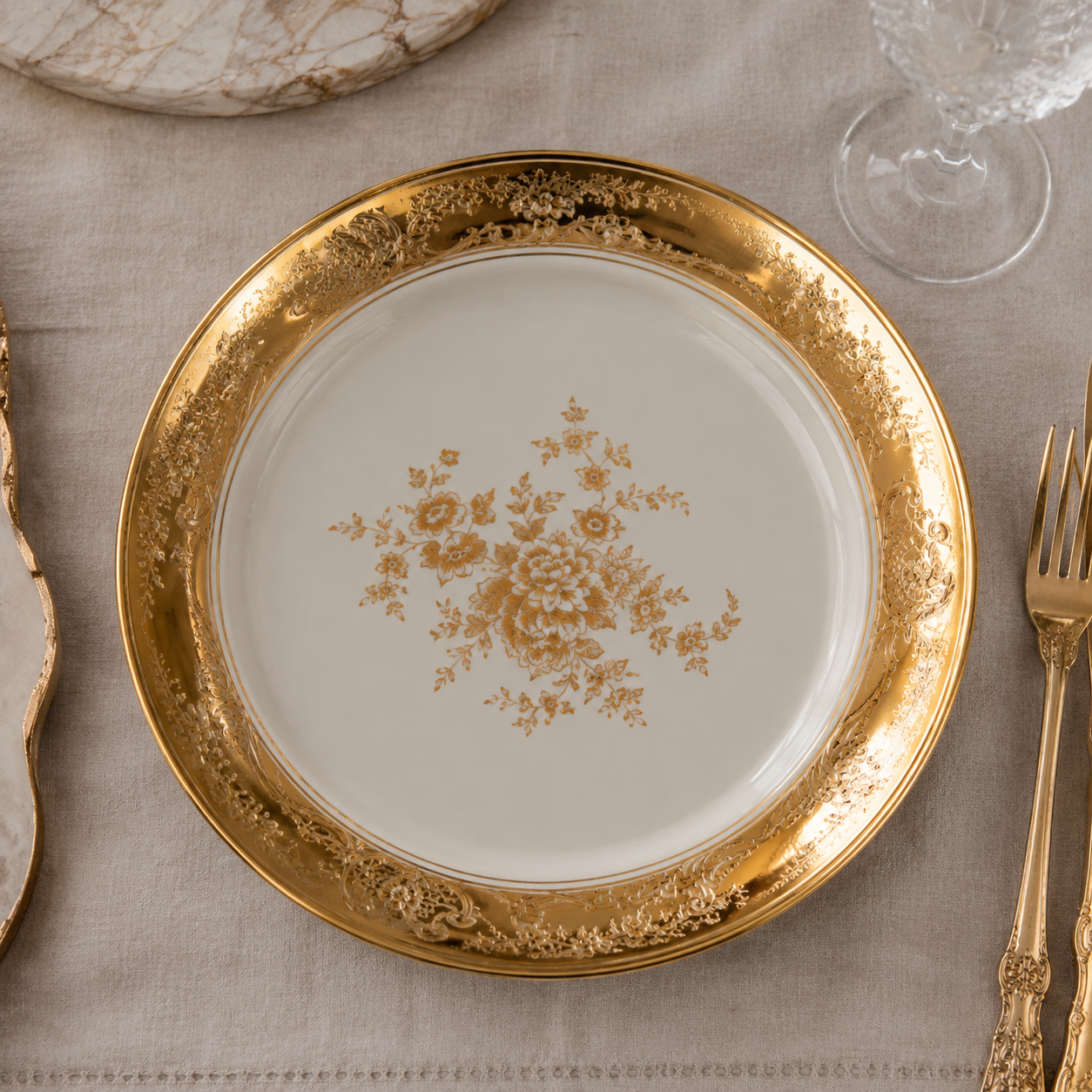 Assiette Vintage en Or
