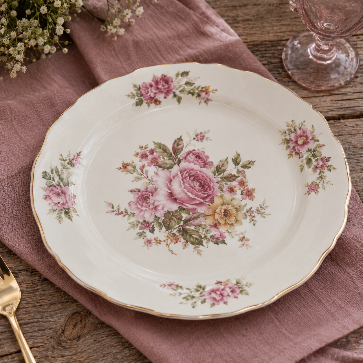 Assiette Vintage en Porcelaine